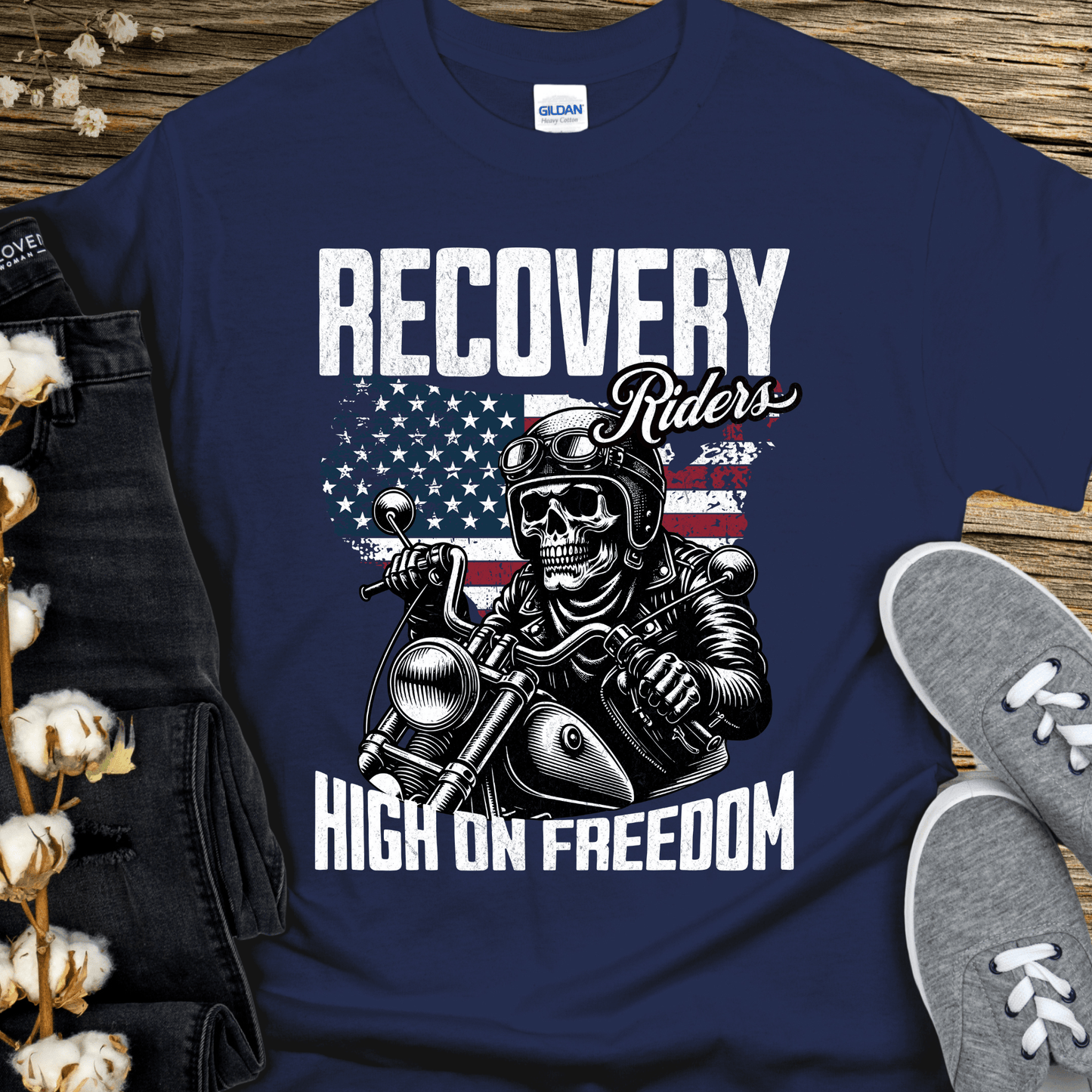 Recovery T-Shirt | Inspiring Sobriety | Recovery Riders - High On Freedom
