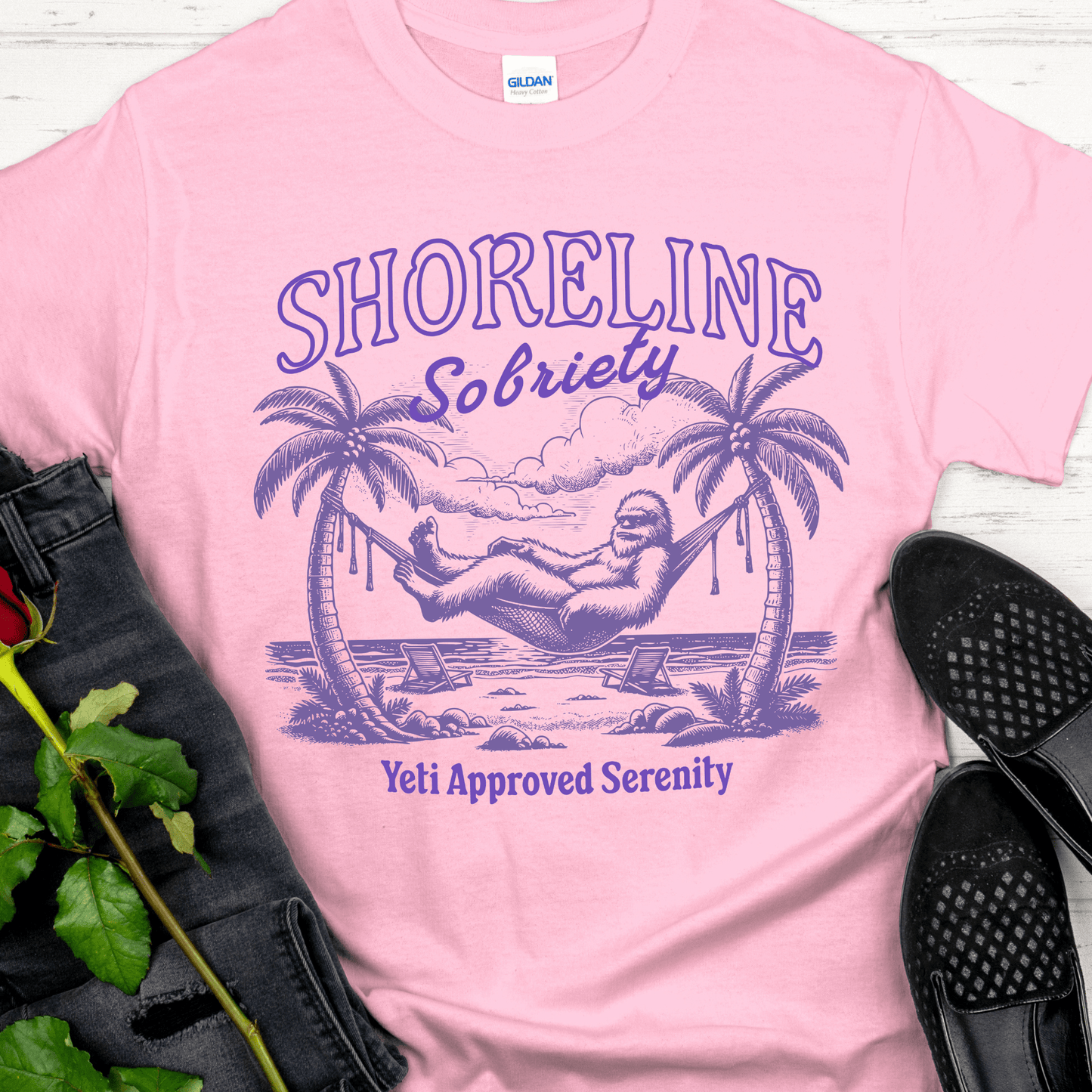 Recovery T-Shirt | Inspiring Sobriety | Shoreline Sobriety Yeti Approved Serenity