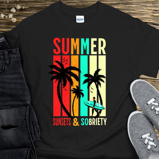 Recovery T-Shirt | Inspiring Sobriety | Summer Sunsets & Sobriety