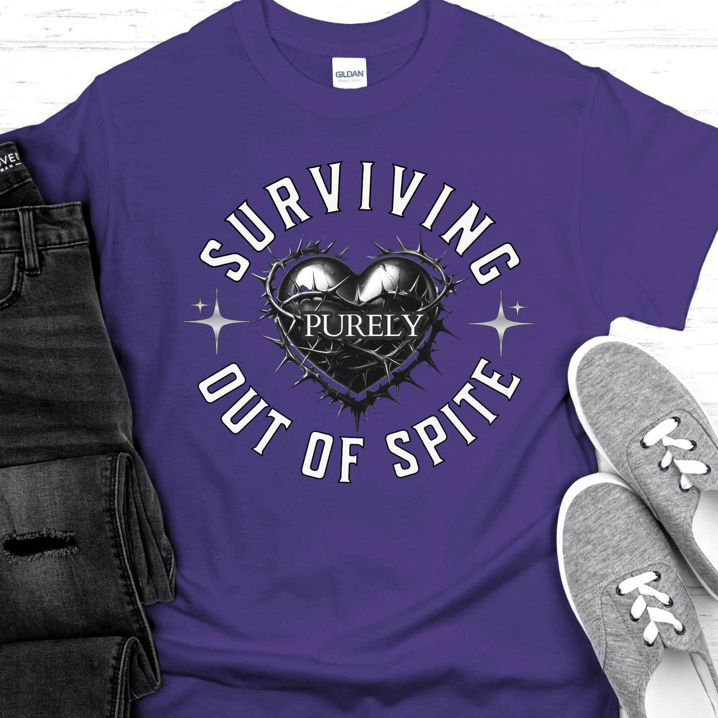 Recovery T-Shirt | Inspiring Sobriety | Surviving Purely Out of Spite