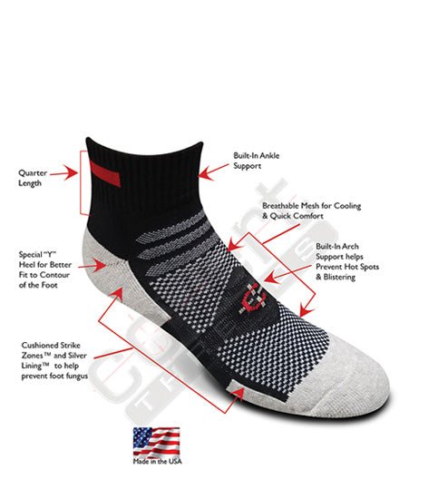Red Line Quarter Sock