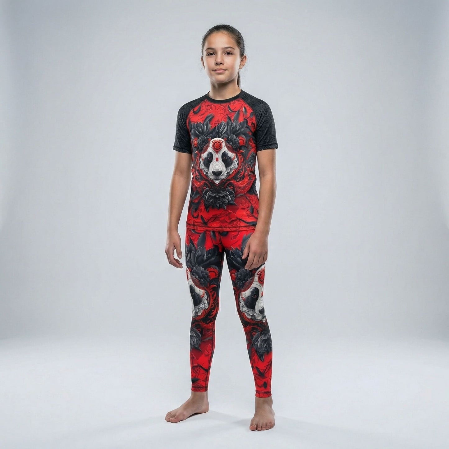 LOTUS PANDA KIDS SHORT SLEEVE RASH GUARD