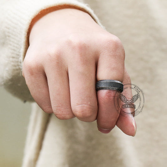Retro Tree Of Life Knot Stainless Steel Viking Ring