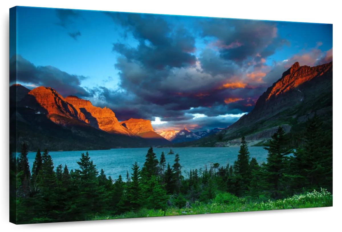 St. Mary Lake Dramatic Sunrise Wall Art
