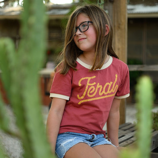 Feral Vintage Ringer | Maroon (Youth)