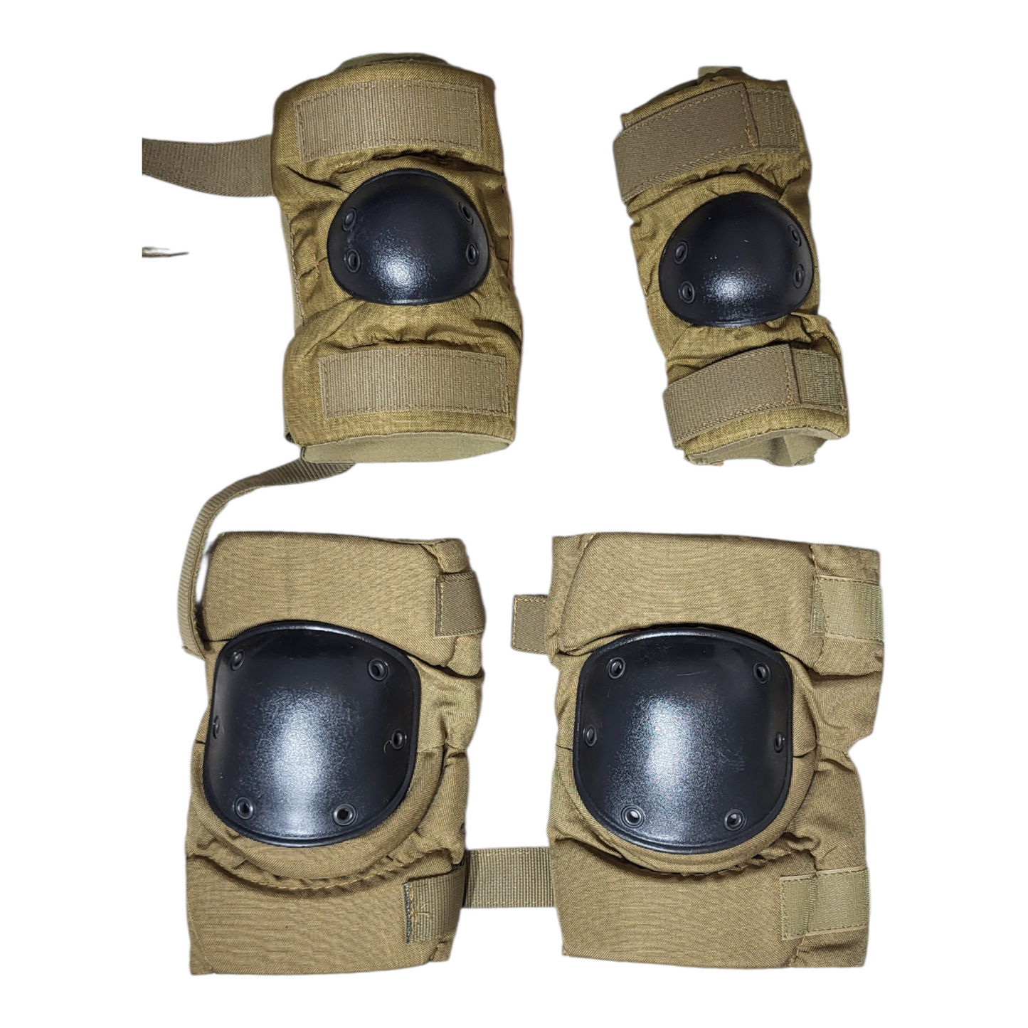 USGI Coyote Brown Knee & Elbow Pad Set – Black Cap Protective Gear | Genuine Military Issue