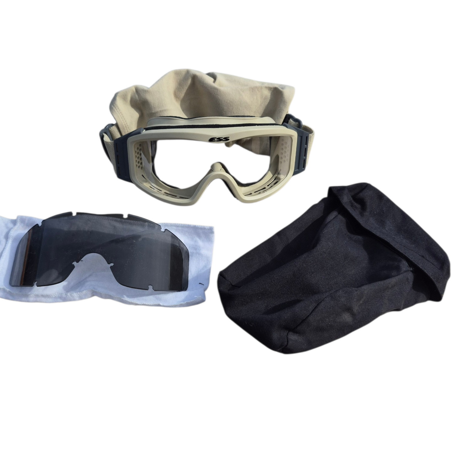 ESS Tan Goggles NSN 4240 01 630 7259 issued condition