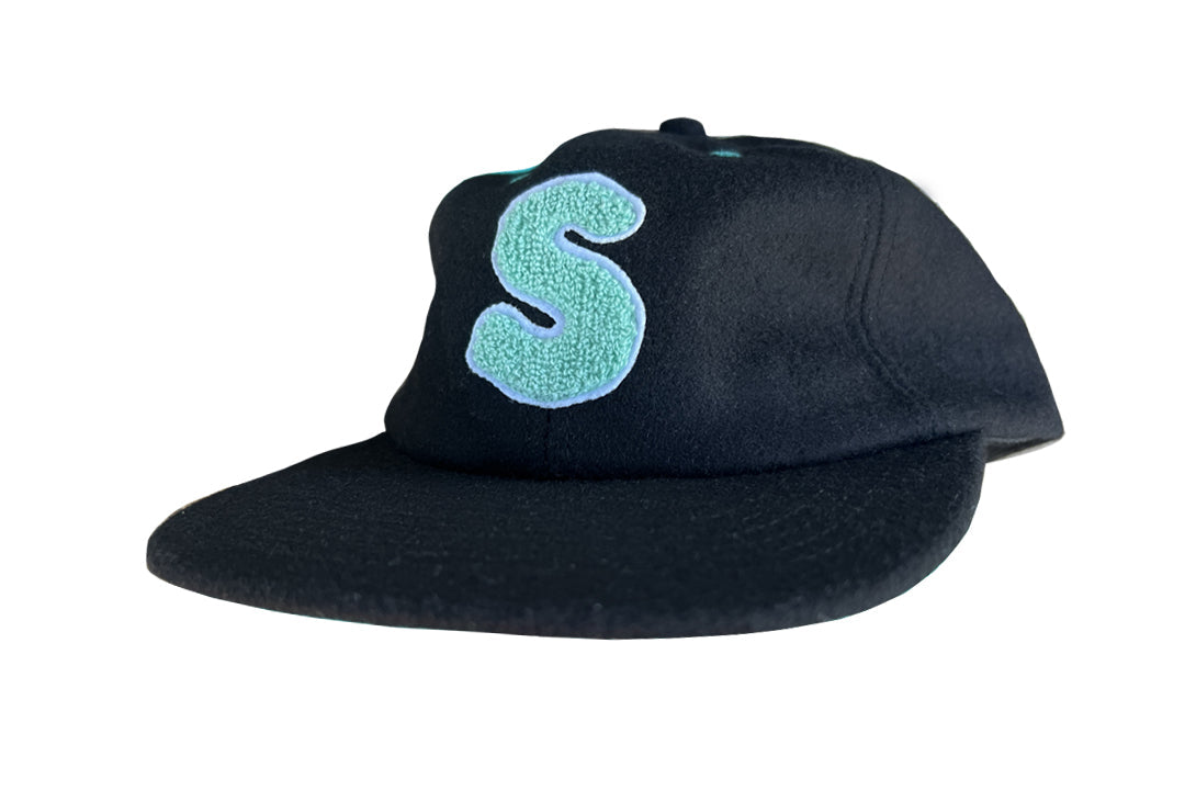 Snot Wheels "College" Wool Black Snapback Hat