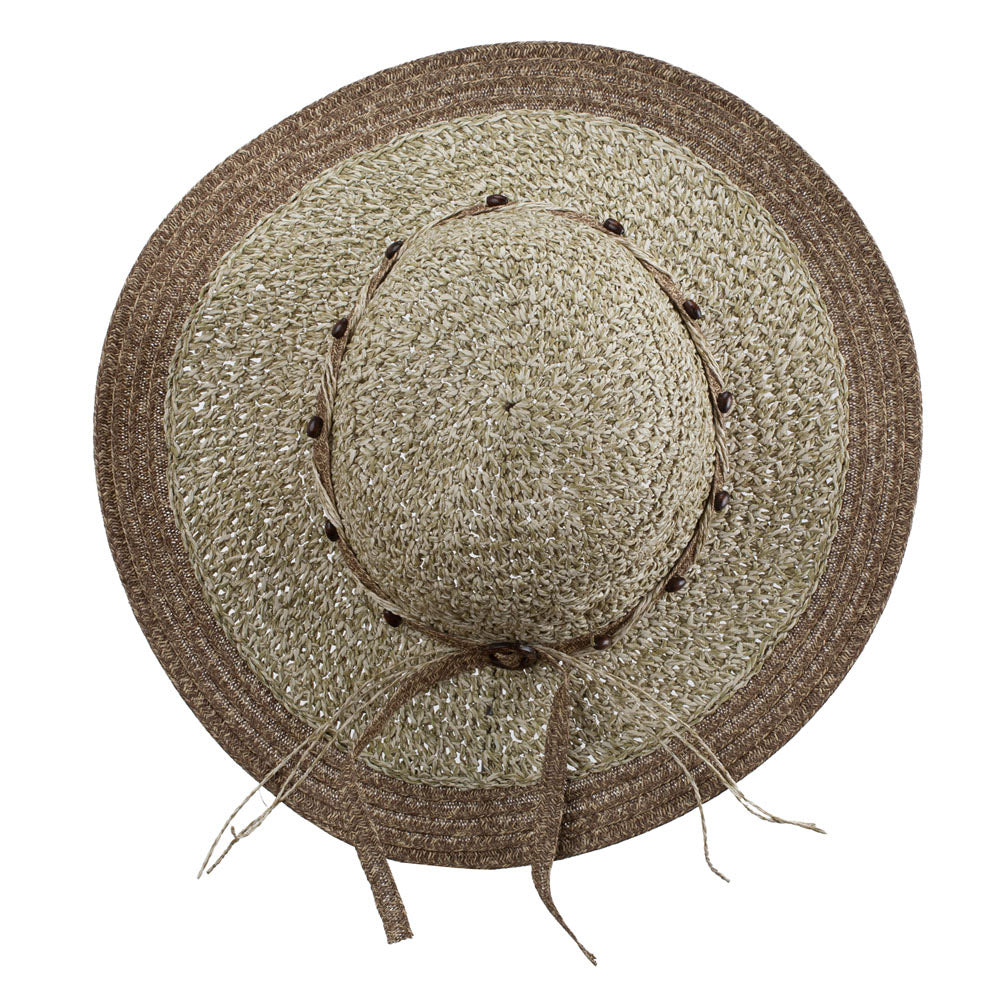 Beaded Paper Braid Sun Hat