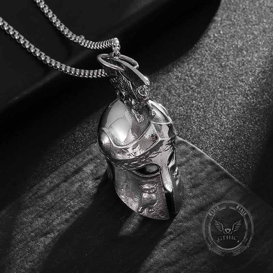 Roman Warrior Helmet Stainless Steel Bell Pendant