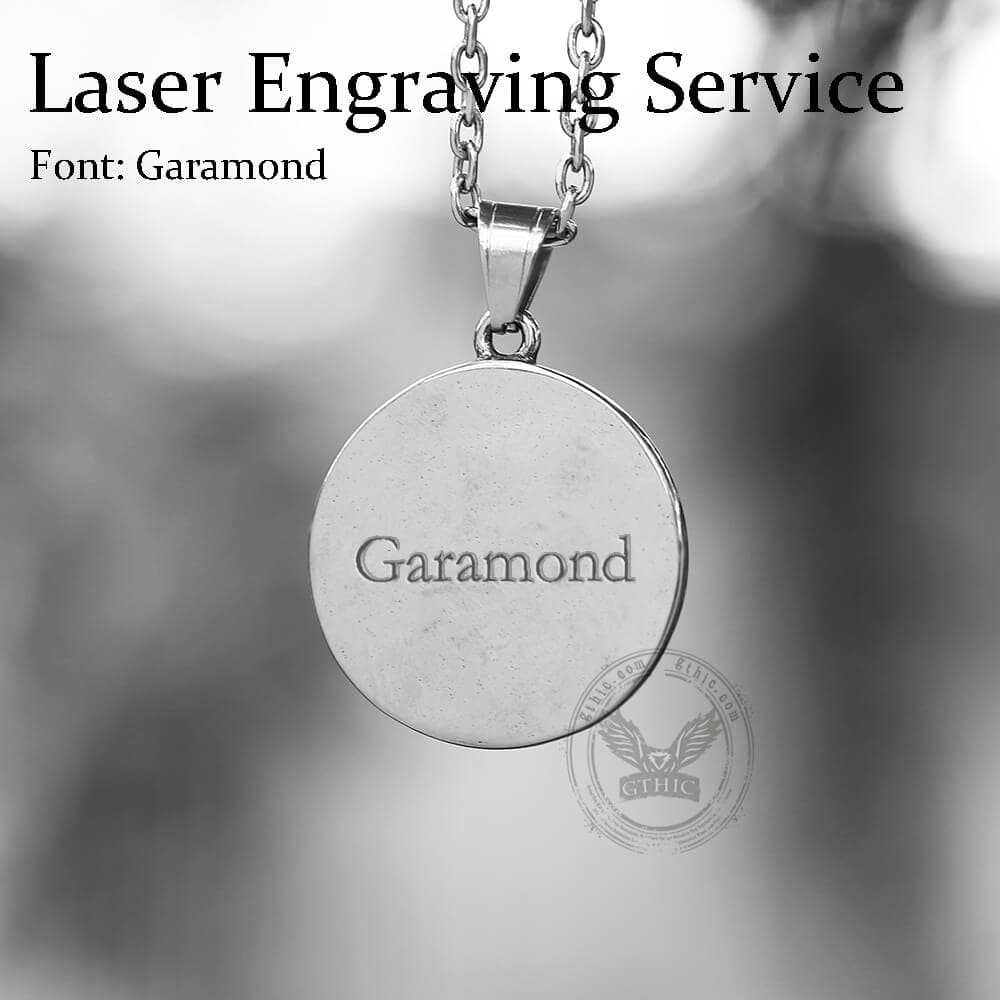 Rotatable Skoll and Hati Wolf Runes Stainless Steel Pendant