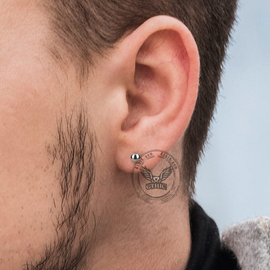 Round Ball Spike Stainless Steel Stud Earrings