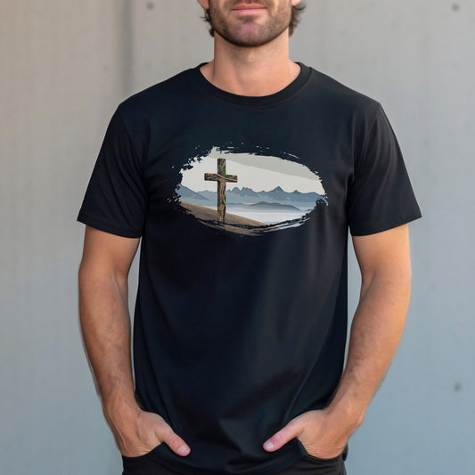 Men's Christian Outdoorsman Camo Cross T