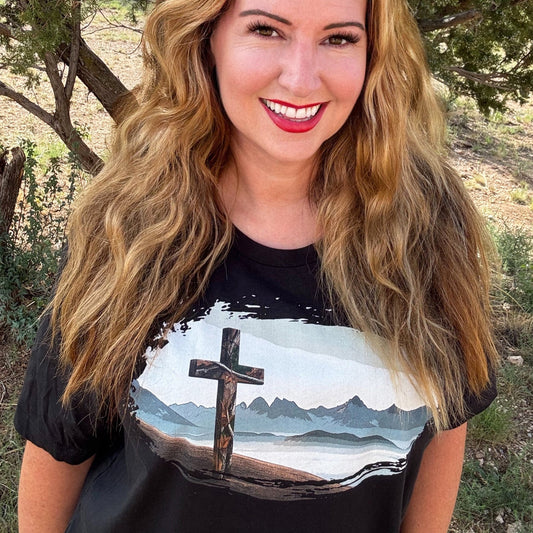 Christian Outdoors Woman Camo Cross T