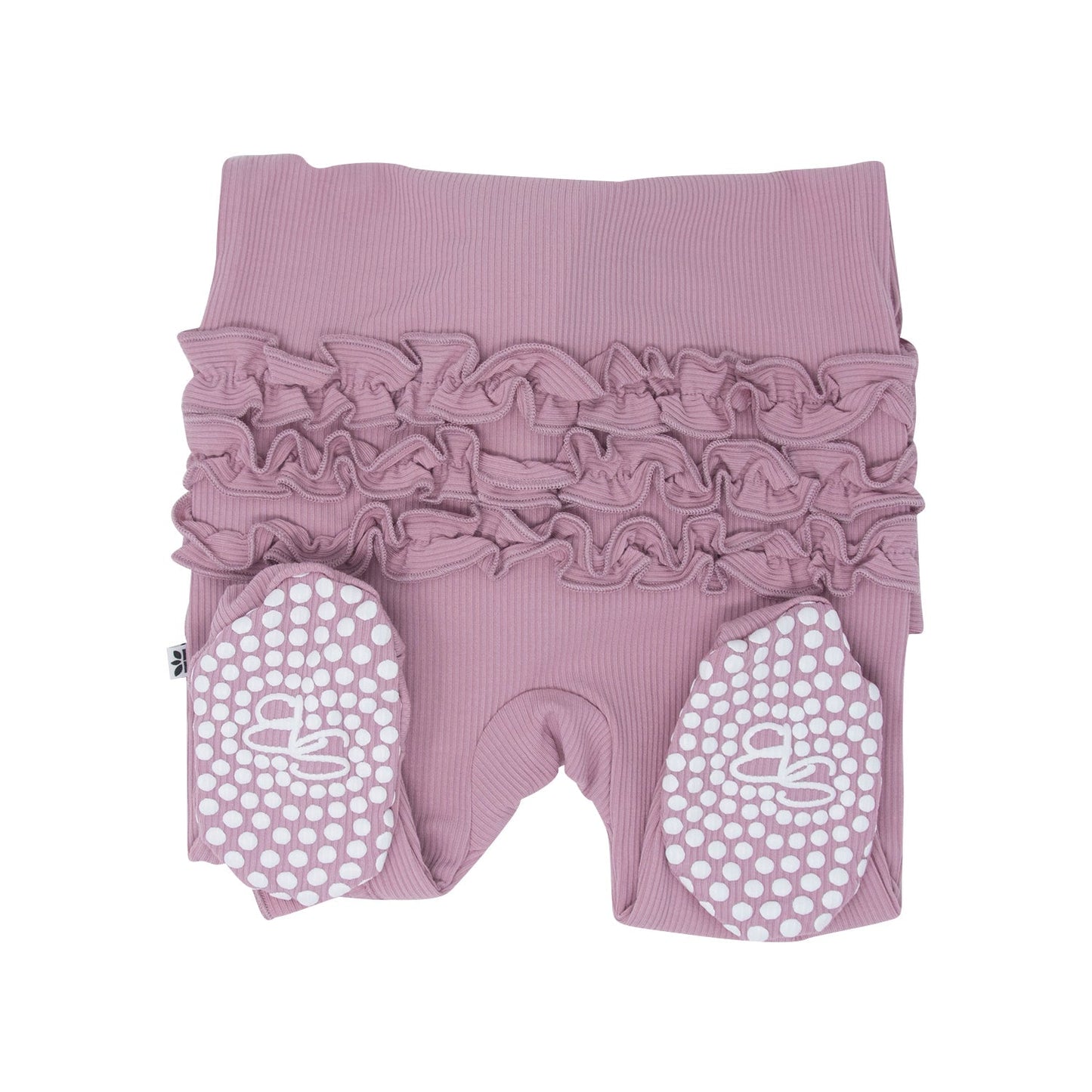 Ruffle Footie Petunia Pink Rib