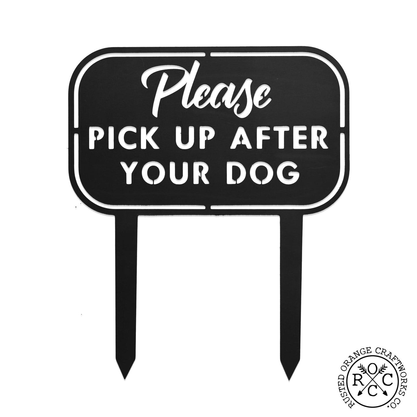 Pick Up the Poop Yard Stake - Dog No Pooping Signs for Yard and Lawn