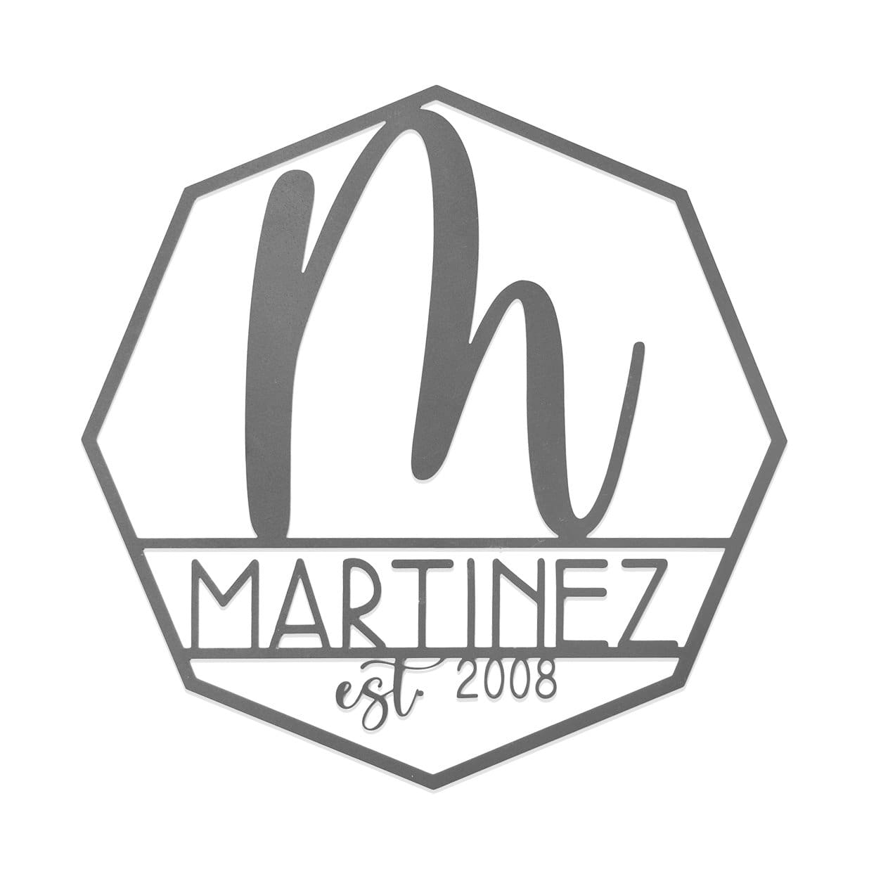 Ashton Monogram - 2 Sizes - Personalized Last Name Metal Signs