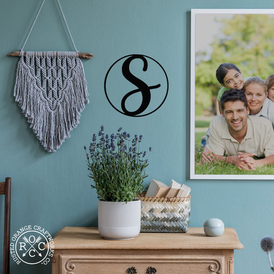 10" Modern Single Letter Monogram - 2 Styles - Custom Monogram Metal Wall Decor