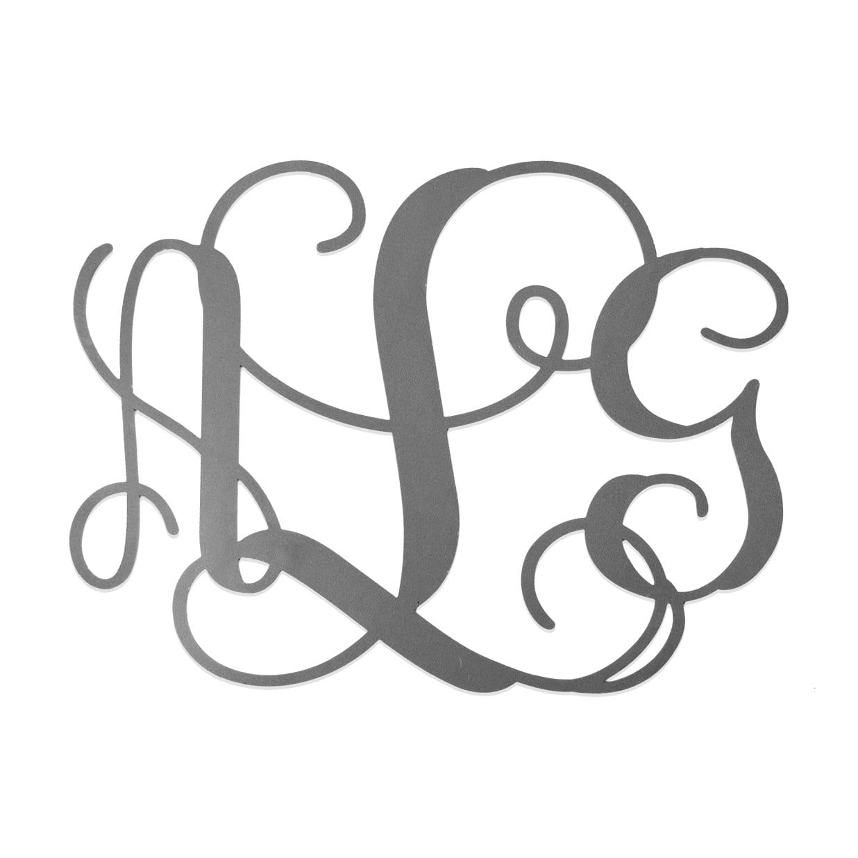 Fancy 3 Letter Monogram - 2 Sizes - Metal Wall Decor Family Monogram