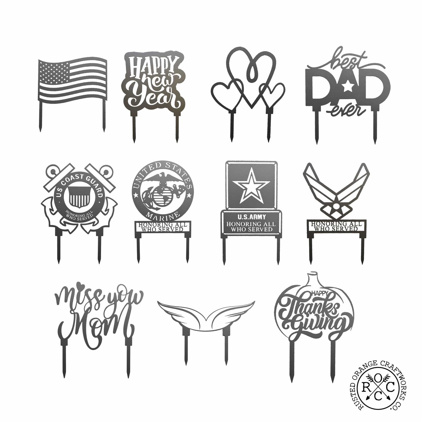 Holiday Stake - 5 pack - Outdoor Patio Yard Decorations