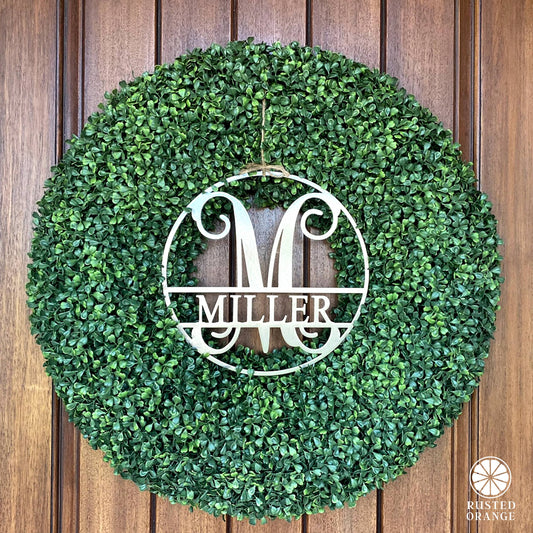 Circle Monogram With Name - Monogram Last Name Signs for Home