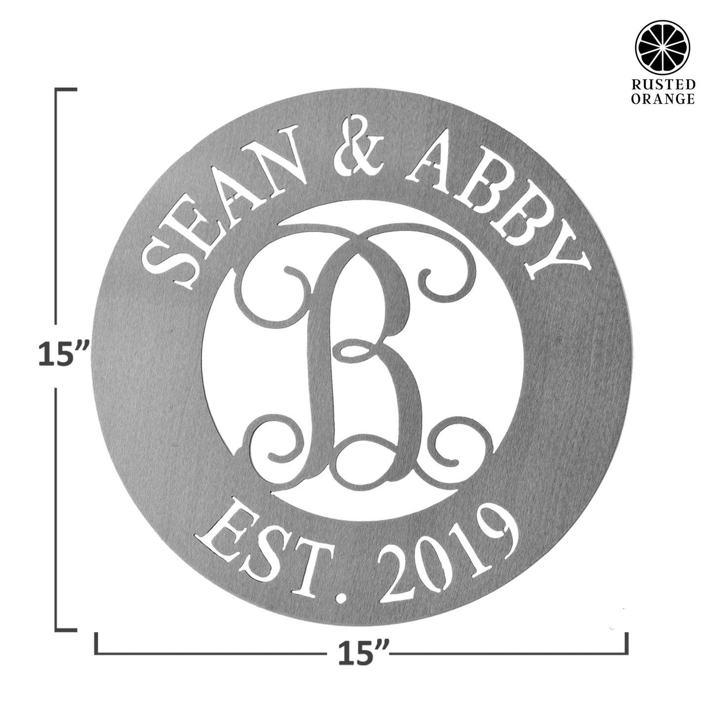 Nom Royale Monogram - Wedding Gift and Anniversary Gift for Couple Steel