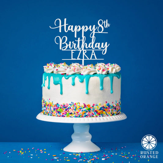 Personalized Birthday Cake Topper - Number Cake Topper for Birthday - Custom Cake Topper for Birthdays- Happy Birthday Cake Toppers Happy Birthday Sign for Cake