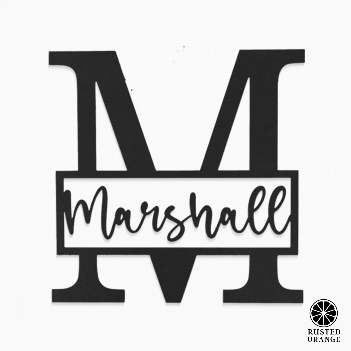 Script Letter Monogram - 2 Sizes - Personalized Metal Family Monogram Last Name Sign