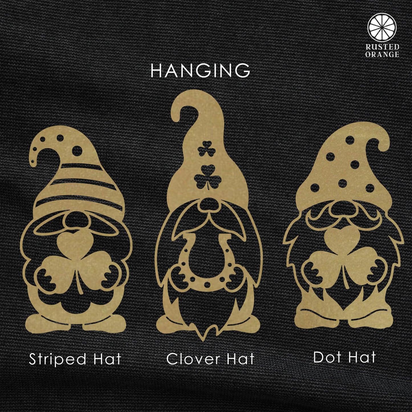 Lucky Gnome Silhouette Trio - Tabletop, Hanging, Yard Stake