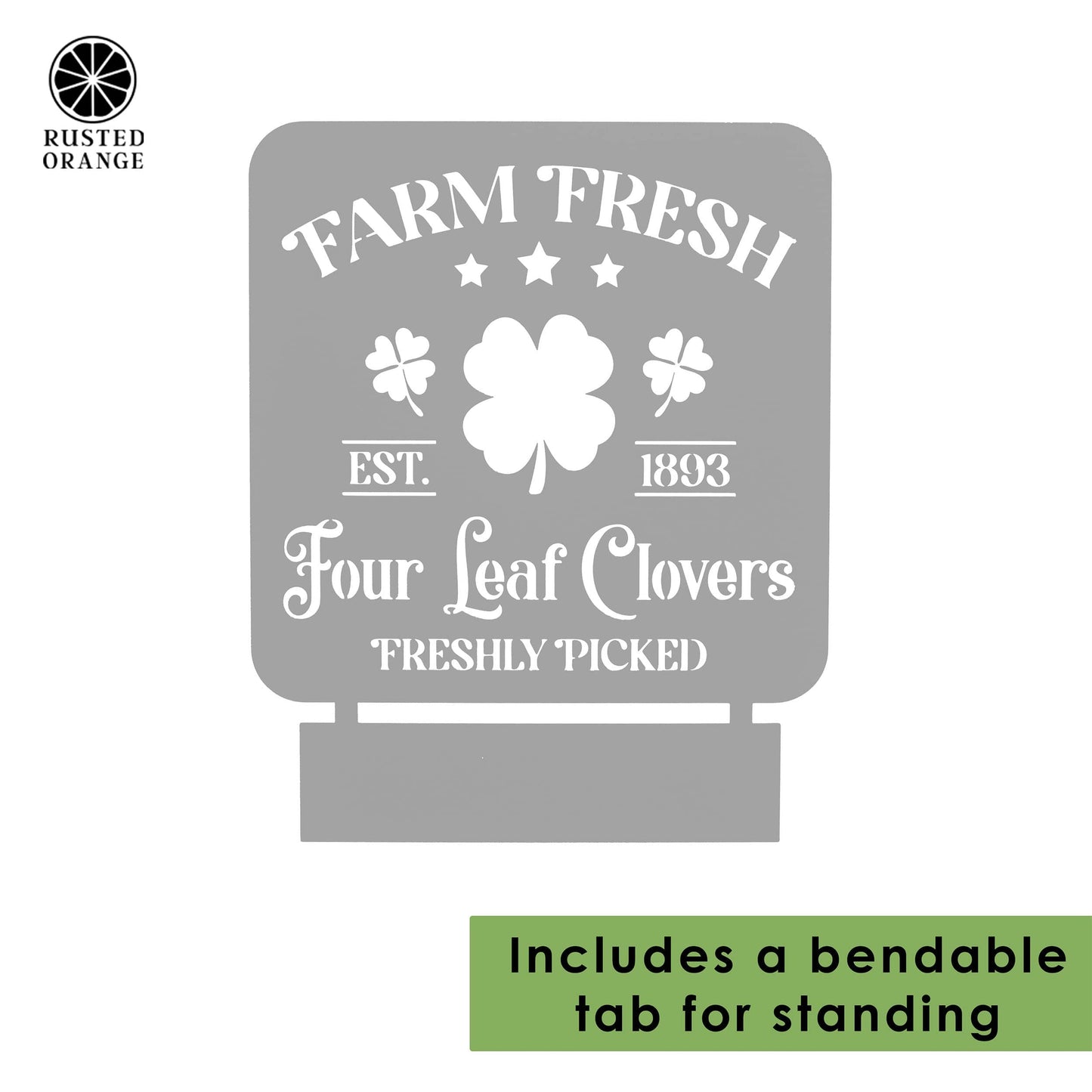 Vintage Farm Fresh Four Leaf Clovers Metal Sign - Established 1893