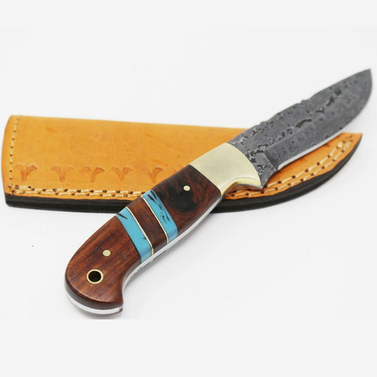 Custom Handmade Fixed Blade Damascus Steel Hunting Knife