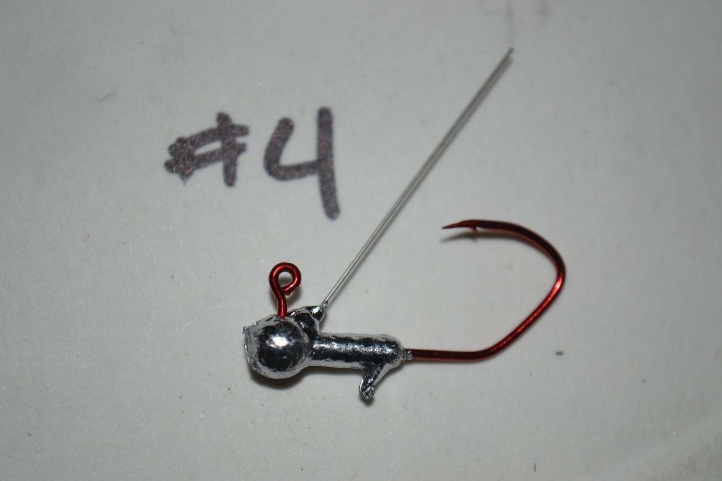 25pc Cam's 1/32 Round Head Weedless Jig Head #4 Red (Laser Sharp) Nasty Bend Hooks