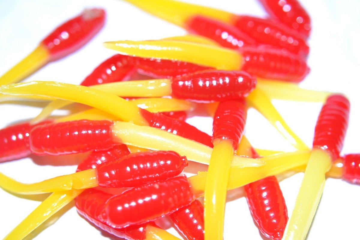 35 ct 1.5" Cam's KILLER STINGER "RED & CHARTREUSE" MINNOWS