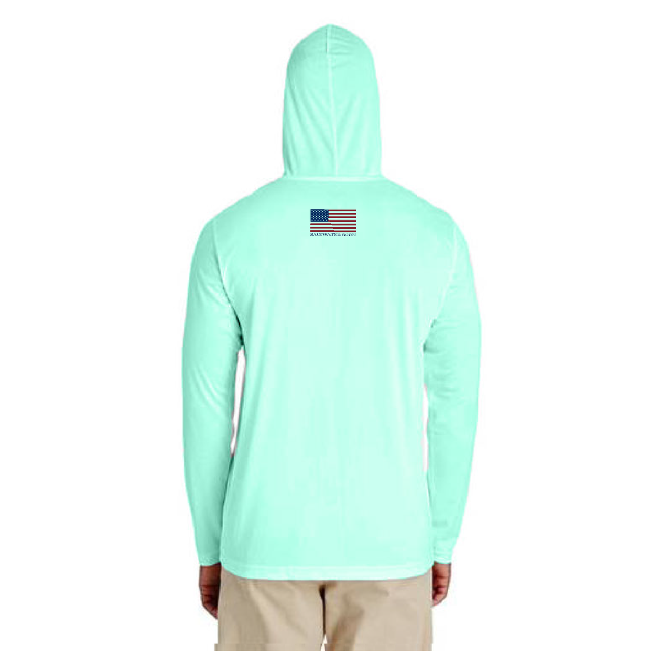 Orange and Blue Long Sleeve UPF 50+ Dry-Fit Hoodie