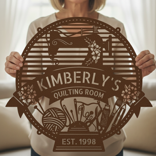 Custom Metal Sign for Sewing Room – Perfect for Crochet Lovers