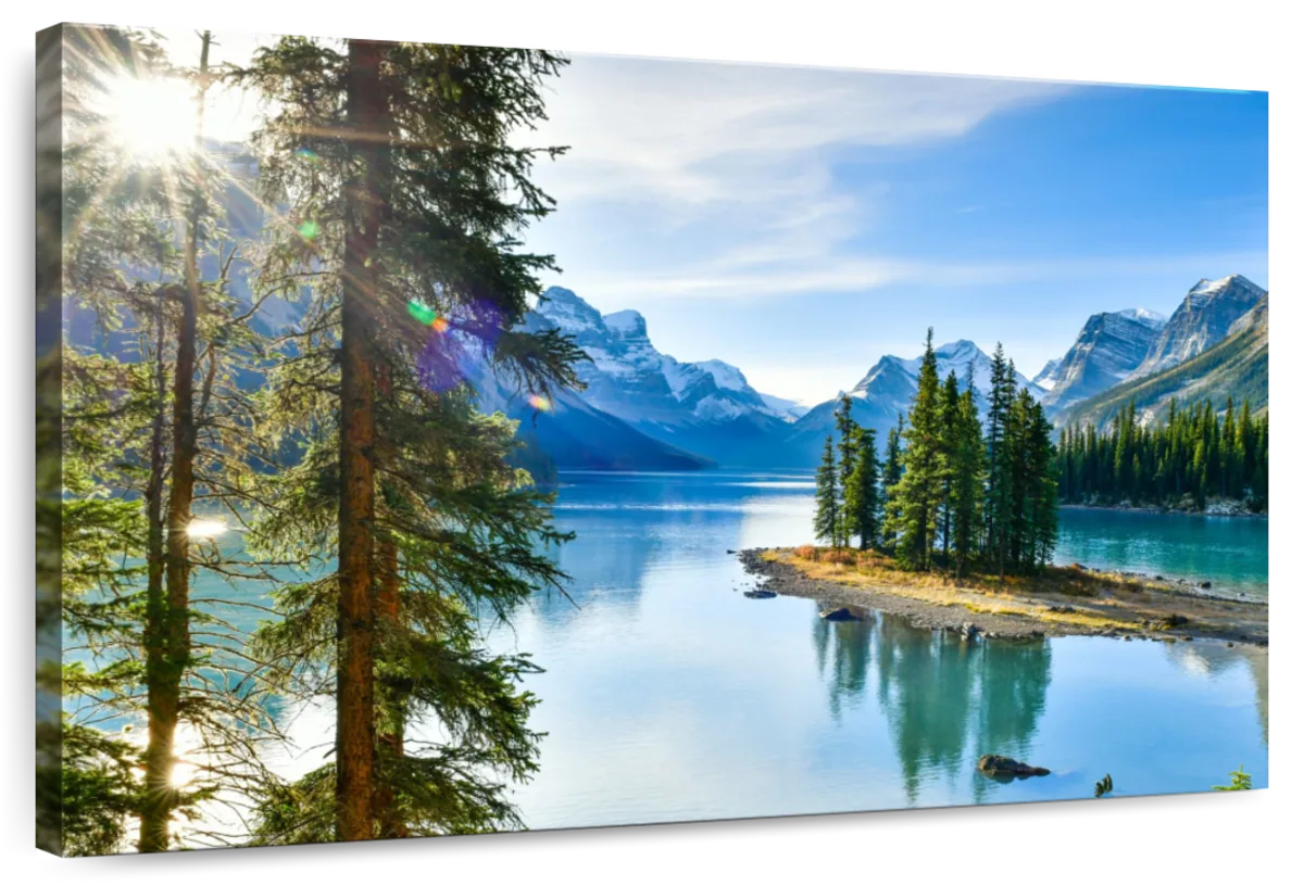Sunny Maligne Lake Wall Art