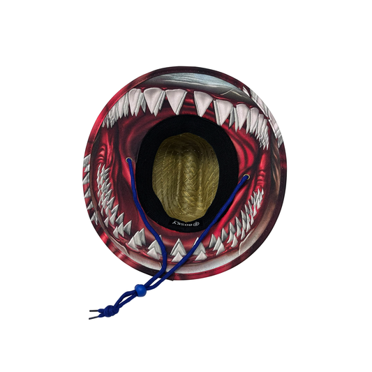 Kids Shark Bite Straw Lifeguard Hat