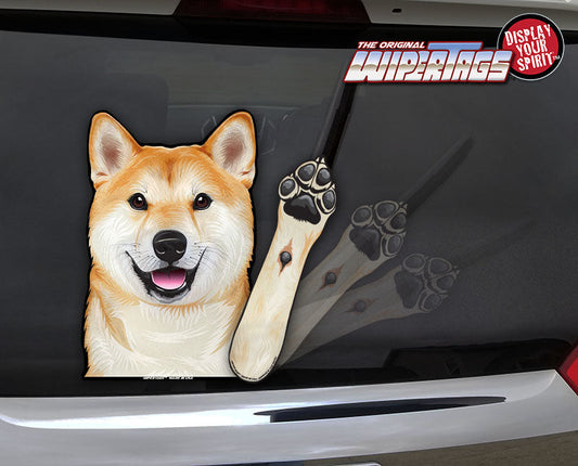 Shiba Inu Dog Waving WiperTags