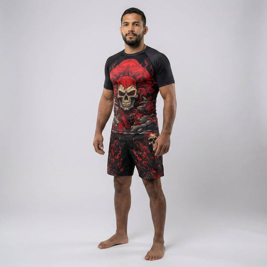 SHINIGAMI SKULL SHORT SLEEVE RASH GUARD