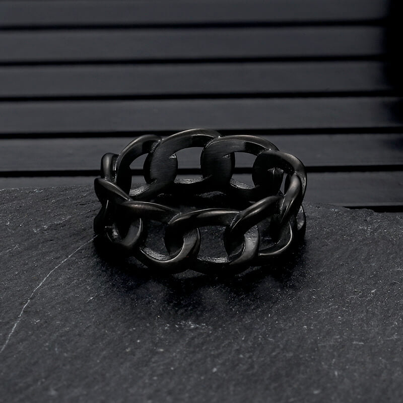 Simple Cuban Link Design Stainless Steel Ring