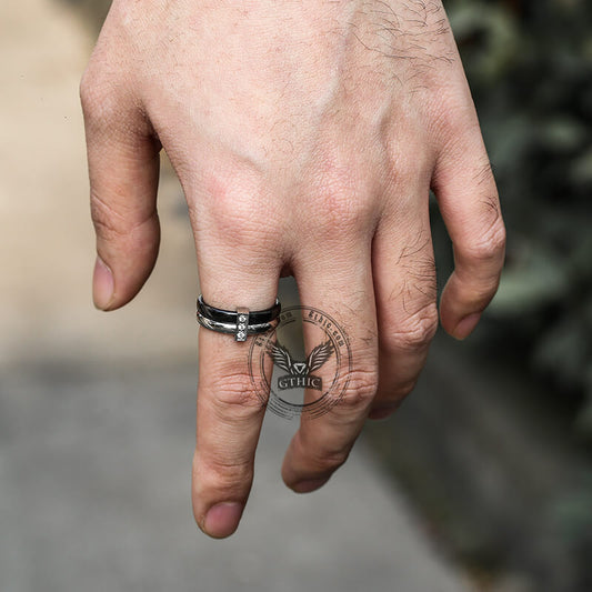 Simple Double Layer Ceramic Zircon Ring