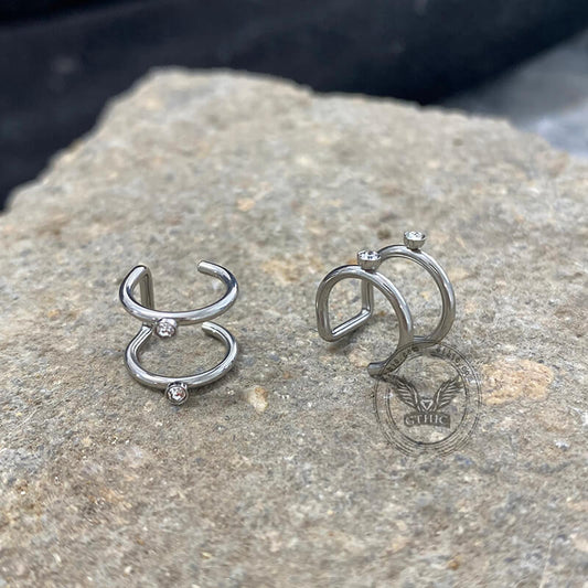 Simple Stainless Steel Ear Cuffs Set