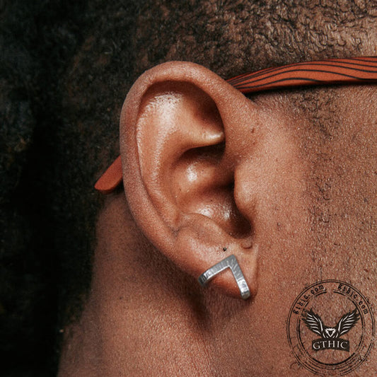 Simple V-shaped Stainless Steel Earrings