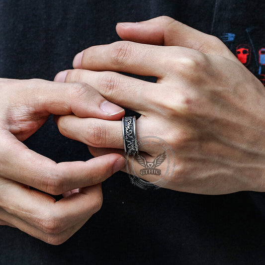 Simple Vine Pattern Stainless Steel Ring