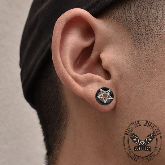 Skull And Star Wood Alloy Ear Gauges