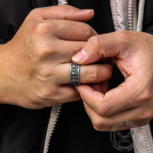 Skull Badass Stainless Steel Band Ring
