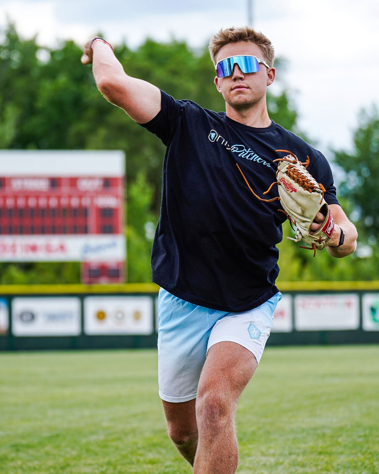 Sky Blue/White Gradient Training Shorts