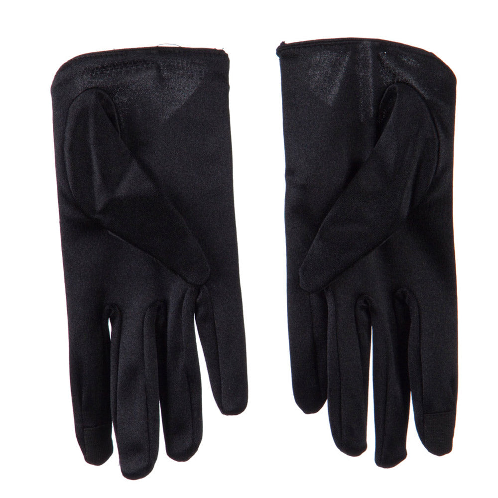 Women's Satin Low Cut Glove With Bow Accent