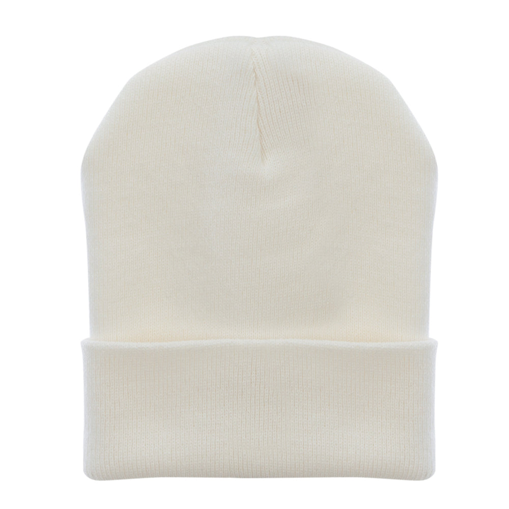 12 Inch Solid Long Beanie Made in USA