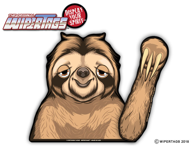 Chewy the Waving Sloth WiperTags